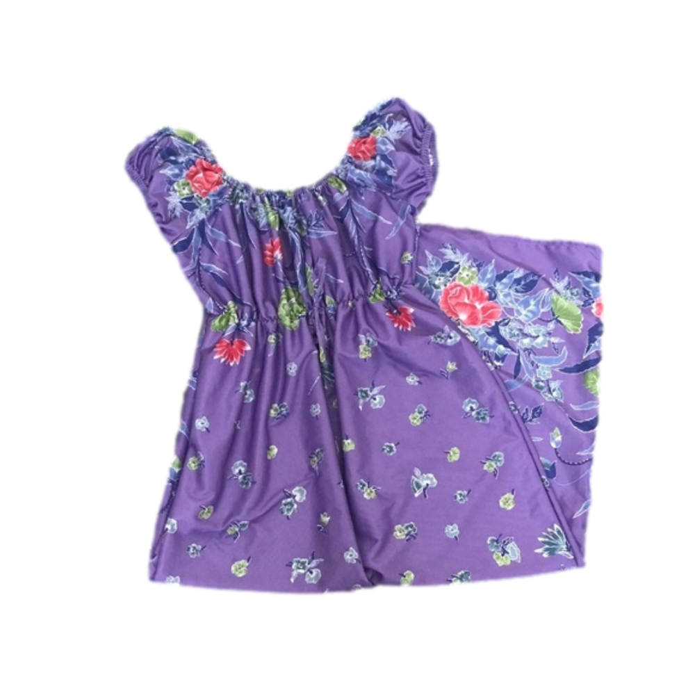 Marjorie Hamilton Vintage Pink and Purple Tropical Hawaiian Dress S/M